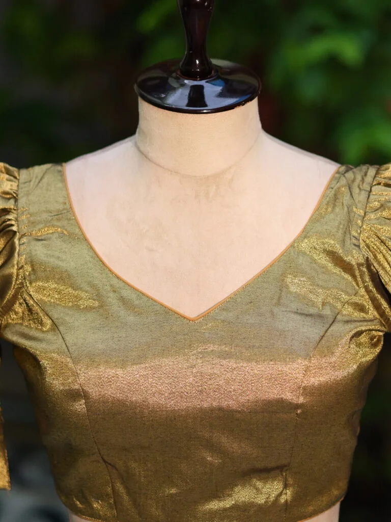 Balloon Puff Raga G/S – Blouse in Metallic Copper | Tilattama