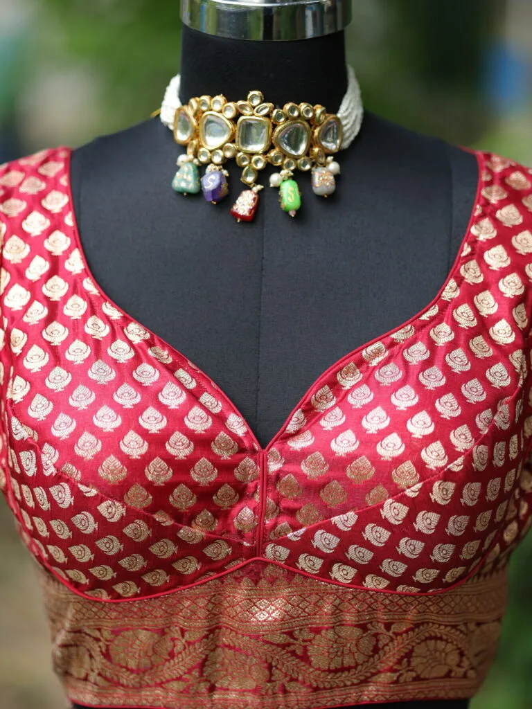 Banarasi Kathan – Blouse in Maroon | Tilattama