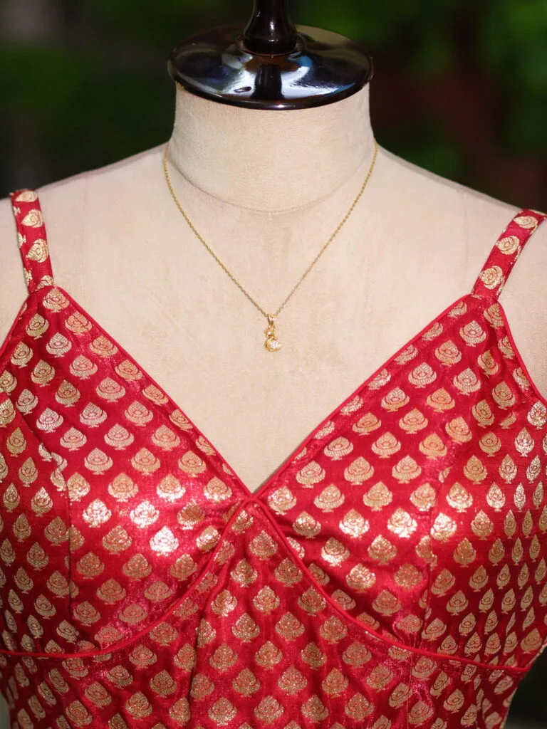 Banarasi Noodles – Blouse in Maroon | Tilattama