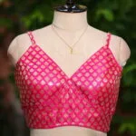 Banarasi Noodles – Blouse in Rani, front view | Tilattama