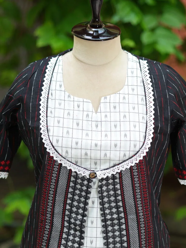 Begumpuri 2 Piece Co ord Set – Kurti in Black | Tilattama