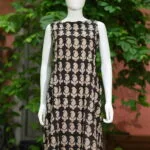 Blooming Bagru One Piece – Kurti in Black, front view | Tilattama