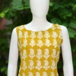 Blooming Bagru One Piece – Kurti in Neon Pista | Tilattama