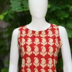 Blooming Bagru One Piece – Kurti in Red | Tilattama