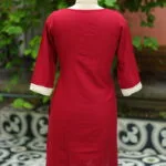 Boho Sanjh – Kurti in Maroon, back view | Tilattama