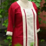 Boho Sanjh – Kurti in Maroon, side view | Tilattama