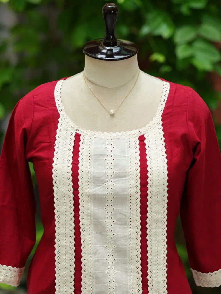 Boho Sanjh – Kurti in Maroon | Tilattama