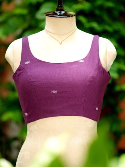 Butta Jamdani Round Neck - purple