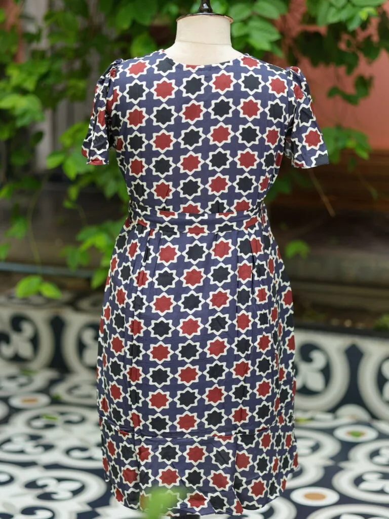 Canvas Curve – Kurti in Blue, back view | Tilattama