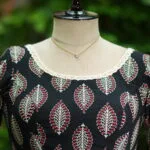 Cotton Block Print G/S – Blouse in Black | Tilattama