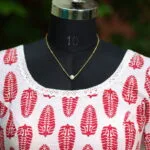 Cotton Block Print G/S – Blouse in white & red | Tilattama