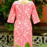 cotton Kurta – Kurti in Baby pink, back view | Tilattama