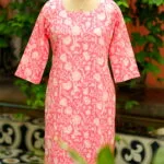 cotton Kurta – Kurti in Baby pink, front view | Tilattama