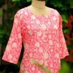 cotton Kurta – Kurti in Baby pink, side view | Tilattama