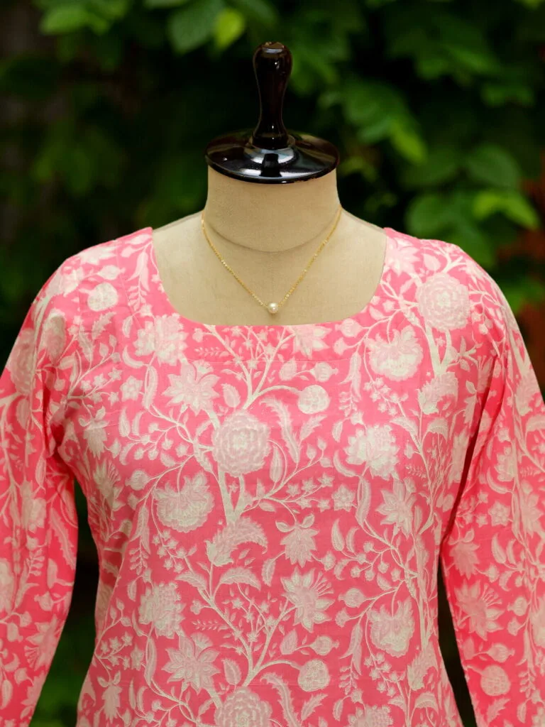 cotton Kurta – Kurti in Baby pink | Tilattama