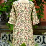 cotton Kurta – Kurti in Cream, back view | Tilattama