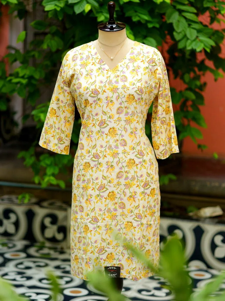 cotton Kurta – Kurti in Cream | Tilattama