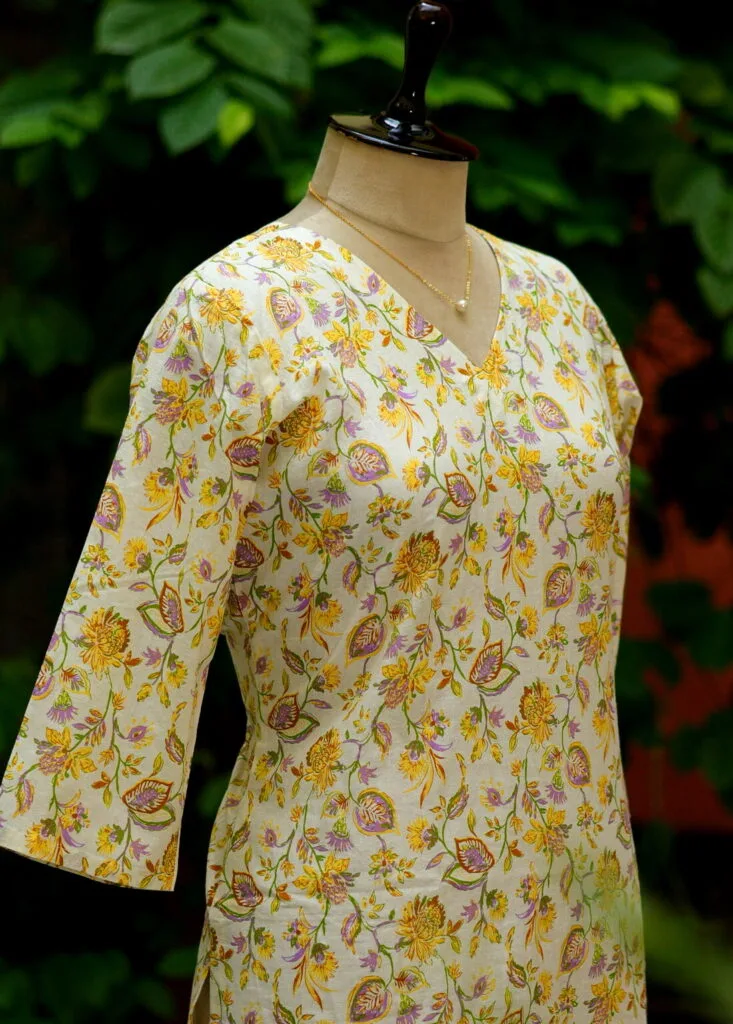 cotton Kurta – Kurti in Cream | Tilattama