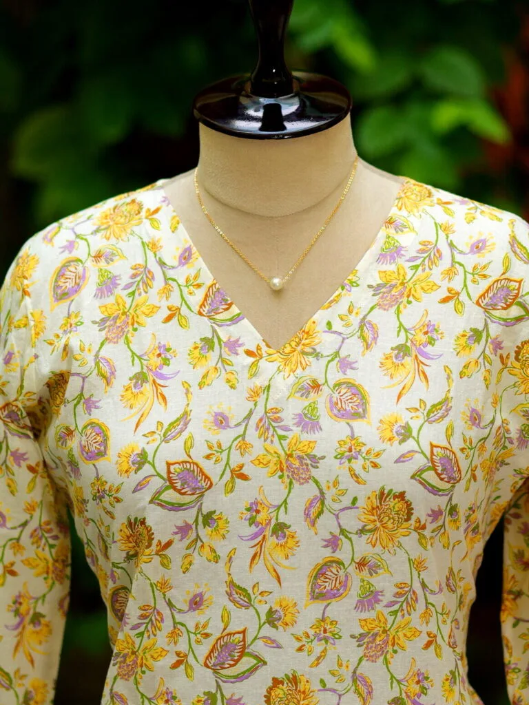 cotton Kurta – Kurti in Cream | Tilattama