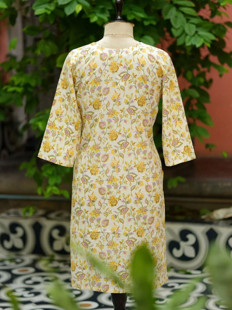 cotton Kurta – Kurti in Cream | Tilattama