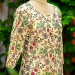 cotton Kurta – Kurti in Cream, side view | Tilattama