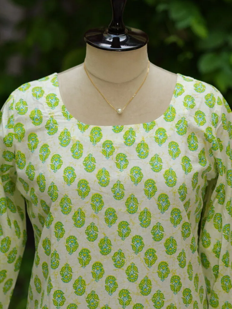 cotton Kurta – Kurti in Neon green | Tilattama