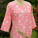 cotton Kurta – Kurti in Peach, side view | Tilattama
