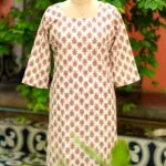 cotton Kurta – Kurti in white, front view | Tilattama