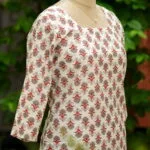 cotton Kurta – Kurti in white, side view | Tilattama