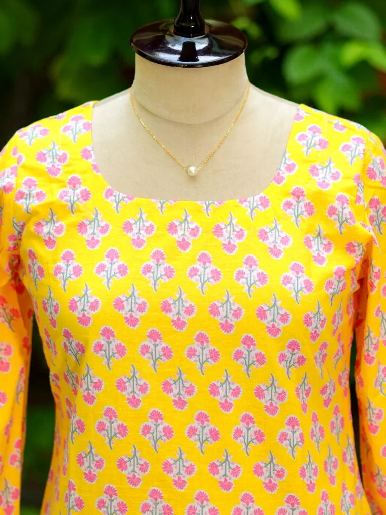 cotton Kurta – Kurti in Yellow | Tilattama
