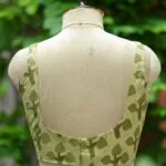 Dabu Round Neck – Blouse in Olive green, neckline | Tilattama
