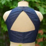Denim Triangle Halter - dark-blue