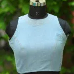 Denim Triangle Halter - light-blue