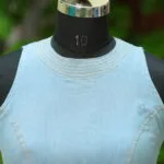 Denim Triangle Halter - light-blue