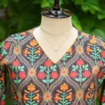 Digital Kantha One Piece – Kurti in Black | Tilattama