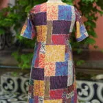 Digital Kantha One Piece – Kurti in MULTI, back view | Tilattama