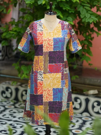 Digital Kantha One Piece – Kurti in MULTI, front view | Tilattama