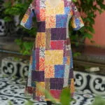 Digital Kantha One Piece – Kurti in MULTI, side view | Tilattama