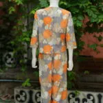 Digital Waist Coat Co ord set – Kurti in Gray, back view | Tilattama