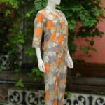 Digital Waist Coat Co ord set – Kurti in Gray, side view | Tilattama