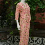 Digital Waist Coat Co ord set – Kurti in Peach, side view | Tilattama