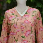 Digital Waist Coat Co ord set – Kurti in Peach | Tilattama