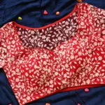 Dilruba Net – Blouse in Red, front view | Tilattama