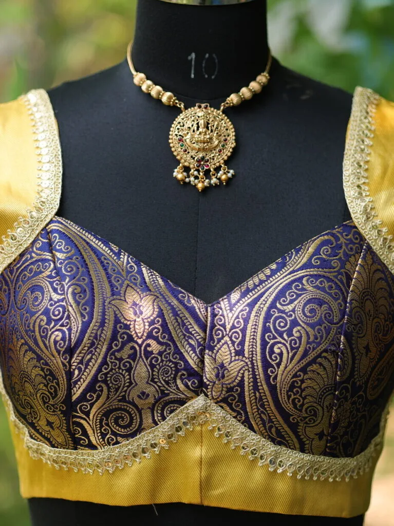 Dual Katan Mumtaz – Blouse in Mid Night Blue | Tilattama