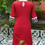 Floral Layerd One Piece – Kurti in Maroon, back view | Tilattama