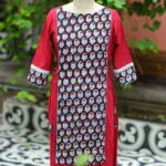 Floral Layerd One Piece – Kurti in Maroon, front view | Tilattama