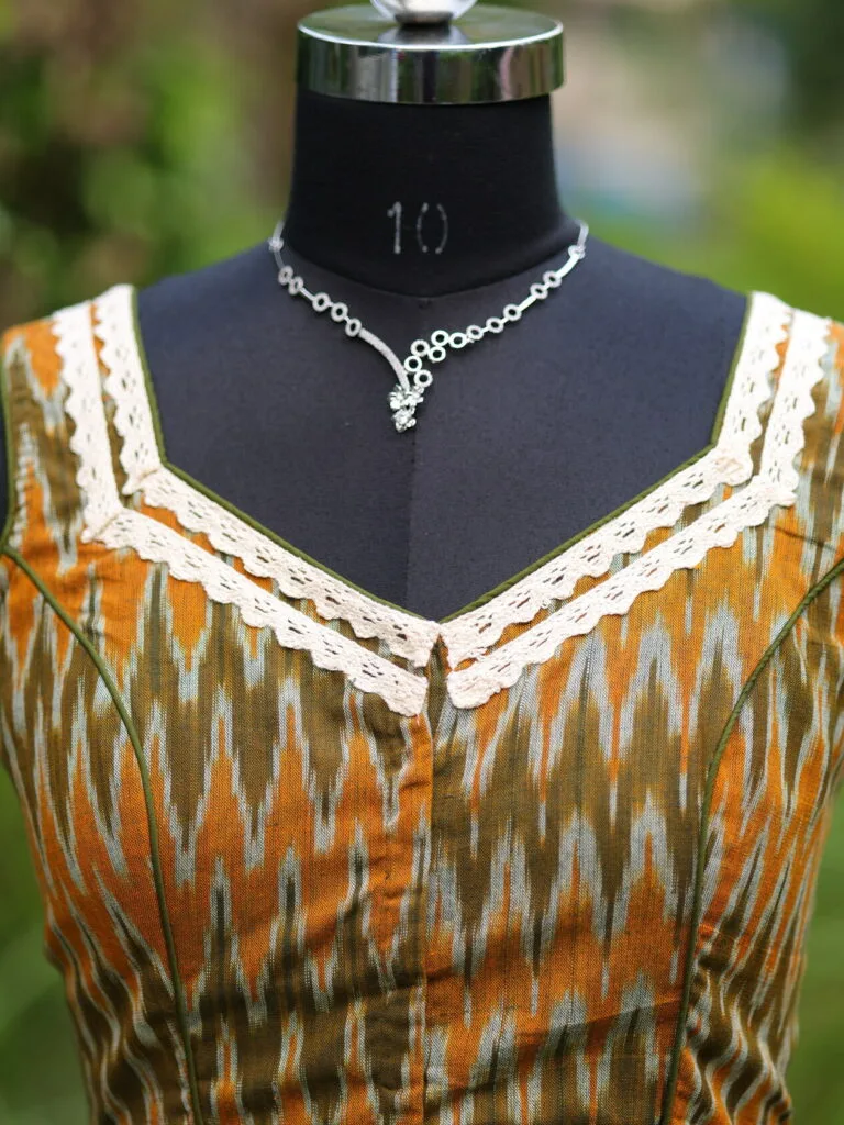 Ikkat Jewel Neck