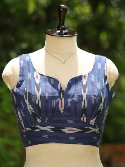 Ikkat Saby Cut - navy-blue
