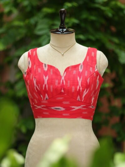 Ikkat Saby Cut - red