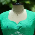 Jaharat jamdani – Blouse in parrot green | Tilattama